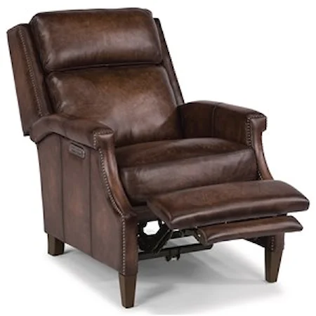 Transitional Power High-Leg Recliner with Power Headrest